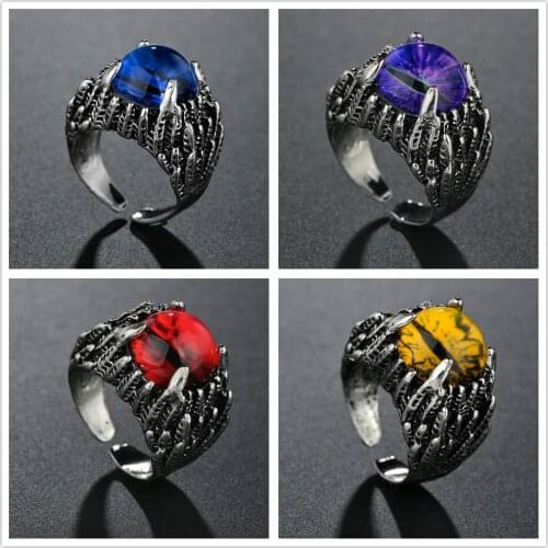 Fashion Creative Evil Eye Rings For Men Women Personality Male Punk 4 Colors Ring Jewelry Mens Bar Night Club Accessories Gif