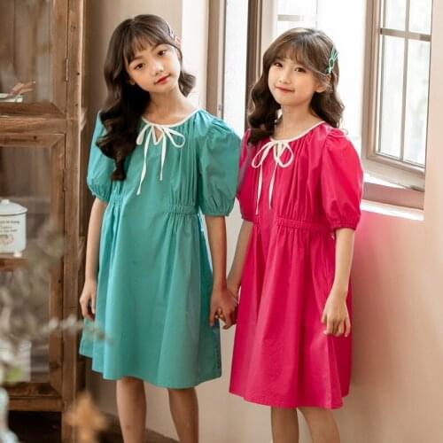 Kids Girls Summer Clothing 2020 New Teenage Girls Loose Casual Dress Children Cute Princess Dresses Girls Party Dress, #8904