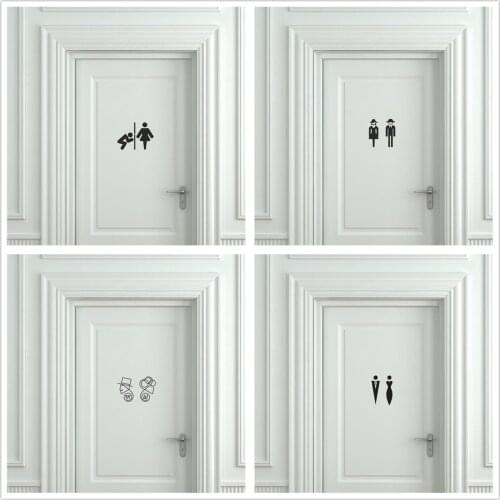 Makeyes Bathroom Toilet Stickers Doors Decals Vinyl Wall Decor Home Art Bathrooms Wall Stickers Toilet Door Sticker Murals Q239