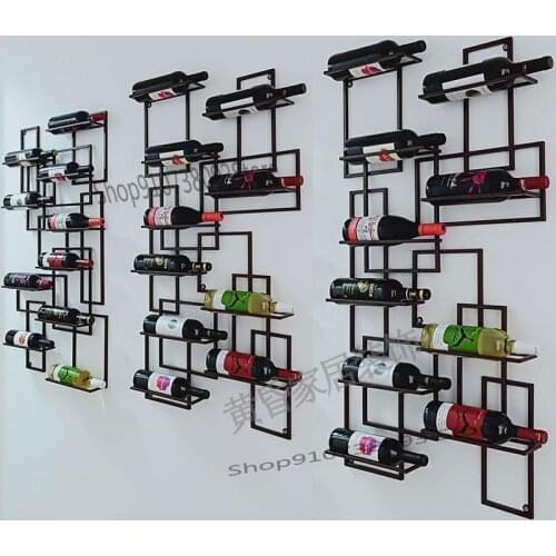 European Style Wall Hanging Iron Wine Rack Bar Bottle Rack Creative Simple Wine Rack Home Red Wine Rack Red Wine Bottle Rack