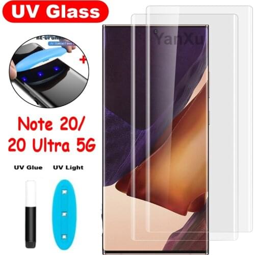 New 3D Curve Full Liquid UV Tempered Glass For Samsung Galaxy Note 20 5G Full Cover Screen Protector For Note 20 Ultra 5G Glass