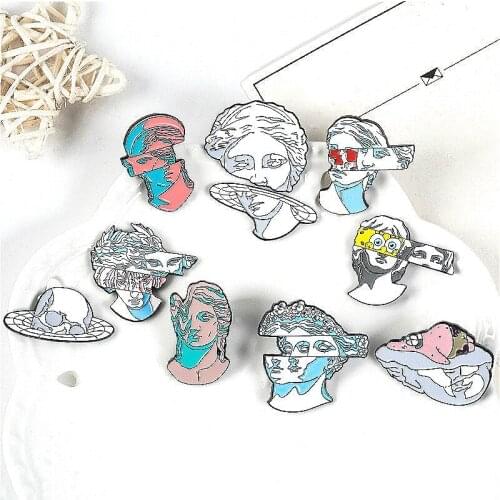 Single Sell Delicate Brooch Metal Vintage Sculpture Art Exquisite Collar Lapel Pin Fashion Pins Clothing Jewelry Accessories