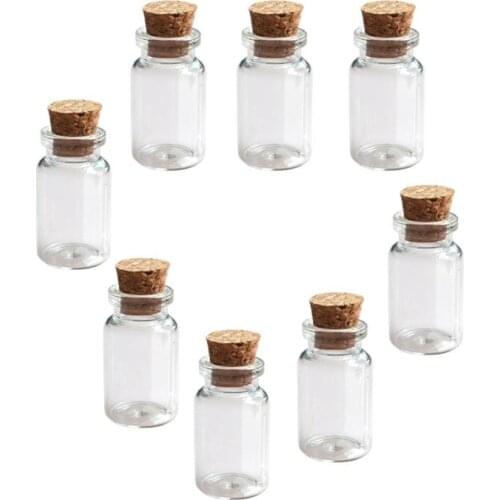Wholesale 200 pcs Lot of small glass vials with cork tops 0.8ml tiny bottles Little empty jars 12*24mm