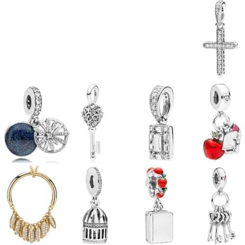 PDD DZ 41 925 Sterling Silver Spring New Charm Pendant with DIY Bracelet Necklace Jewelry Gift Carving Suitable for Women