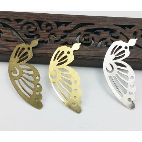 20pcs 18x42mm Filigree flower Wraps Metal Charms For Embellishment Scrapbook DIY Jewelry Metal Craft Cosplay accessories