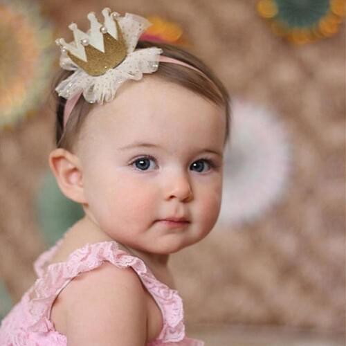 Cute Kid Baby Girl Toddler Lace Crown Hair Band Headwear Headband Accessories Girls Headwear Children Hair Clips Resale Hot sale