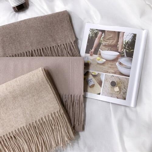 Luna&Dolphin Luxury Brand Women Shawl 200x70cm Virgin Wool Winter Cross Weave Wrap Stole Pashmina Tassles Cashmere Blanket Scarf