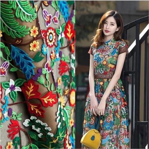 Modern Flower Pattern Beautiful Gift Cotton Lace Fabric Mesh Patchwork Fabric Fashion Cloth Sewing Tissu au Metre DIY Tecidos