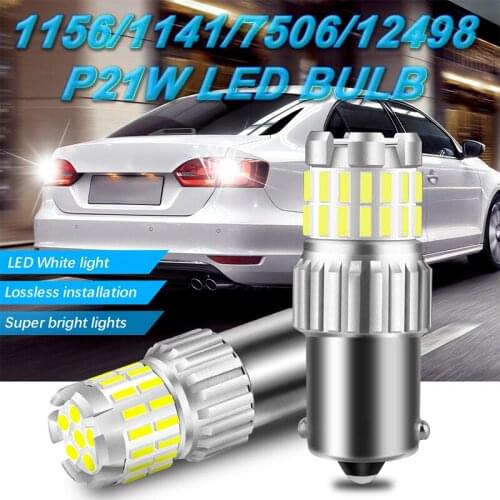 2pcs 1156/1141/7506/12498 P21W LED bulbs Reverse Lights DC12V-24V 6000k White Brake tail light Car Interior Reading Dome Lamp