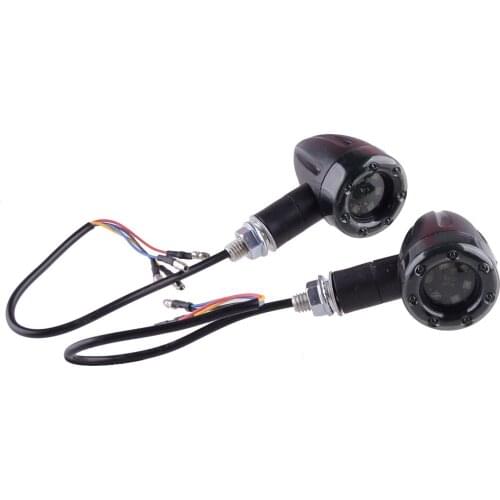 2 Pcs 13LED Universal LED Bullet Brake Running Turn Signal Tail Light 8mm Fit For Motorcycle with DC 12V Lamp