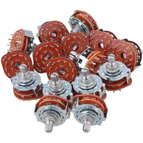 Yibuy 20x Chrome Band Rotary Switch 3P4T for Guitar Amplifier Audio Lamp Guitar Parts