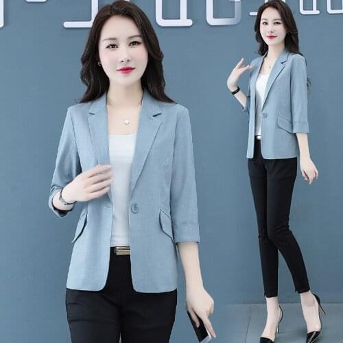 2021 spring summer new suit jacket Korean style blazer feminino temperament slim suit jacket female summer clothes for women