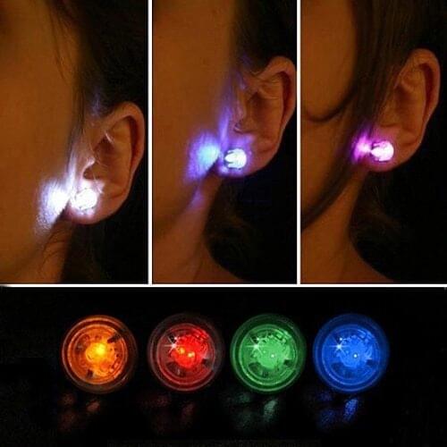 1 Pair Light Up LED Bling Earrings Ear Studs Dance Party Accessories Blinking Wholesale