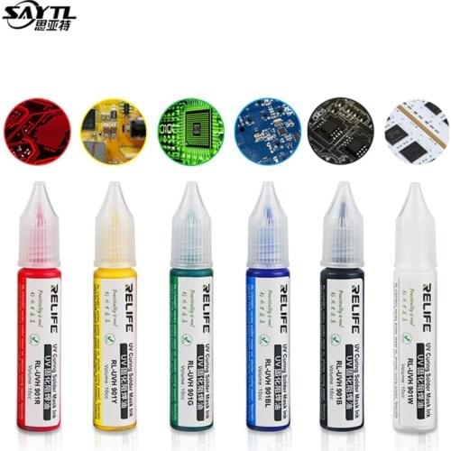 10ml UV Curing Solder Mask Ink Black/Blue/Green/Red/Yellow/White PCB paint Welding Oil for PCB Circuit Board Insulating Protect