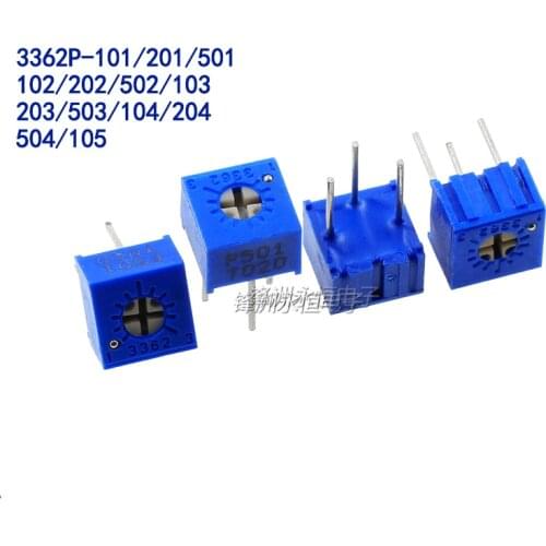 10PCS 3362P Adjustable Precision Potentiometer 1K2K5K10K20K50K100K200K500K 100R-1M 103
