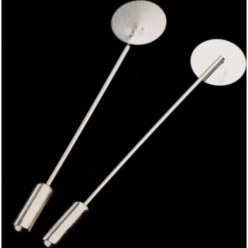 Phenovo 10 Pieces Empty Base 1cm Lapel Stick Pin Tie Hat Scarf Badge Brooch DIY Accessories for party wedding ball fancy dress