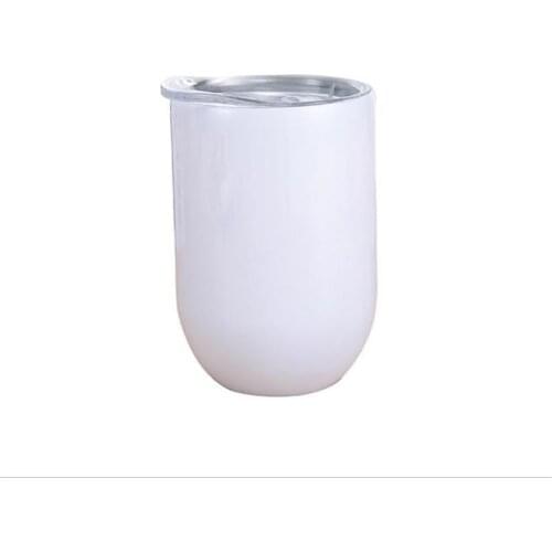 12oz Sublimation Blank Straight Wine Tumbler With Seal Lid Stainless Steel Double Wall Vacuum Beer Mugs Gifts