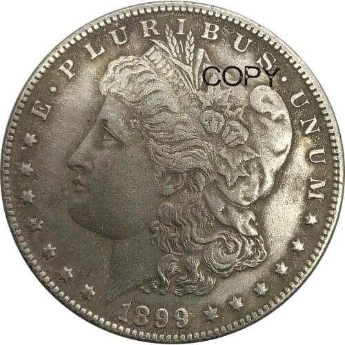 1899 Untied States of America 1 One Dollar Morgan Dollars Cupronickel Silver Plated Copy Coins