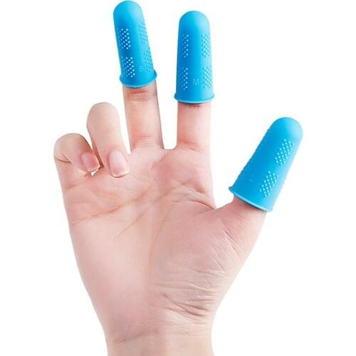 3/5/12Pcs Silicone Finger Cot Protector Sleeve Cover Anti-cut Anti-slip Gloves kitchen latex finger cots