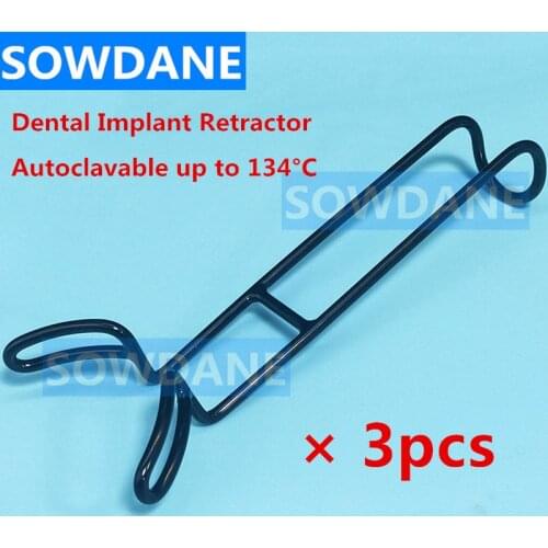 3pcs Dental Implant Mouth Black Gag Retractor Dental Opener Tooth Retractor Dentist Surgical Instruments Tool Autoclavable