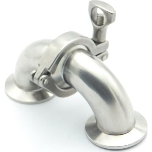 304 Stainless Steel 38mm Pipe OD Sanitary Elbow Pipe Fitting 50.5mm Feerule OD + 1.5" Tri Clamp + Silicon Gasket For Home Brew