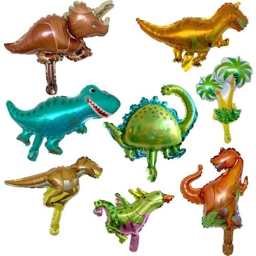 50pcs Mini Dinosaur foil balloon boys animal balloons childrens dinosaur birthday party jurassic decorations balloon