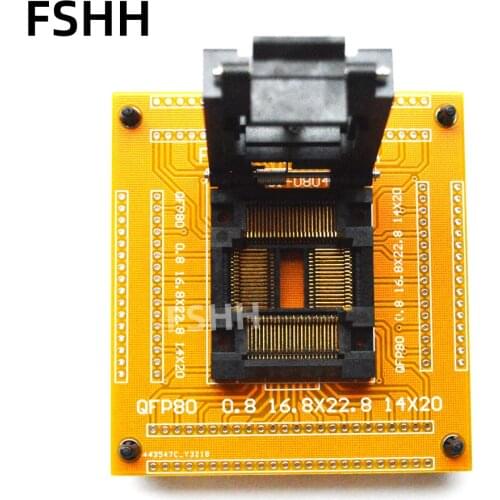 CH-QFP80-0.8 Programmer Adapter TQFP80 QFP80 16.8x22.8 14x20 Adapter IC51-0804-819-6 Adapter/IC SOCKET(Flip test seat)