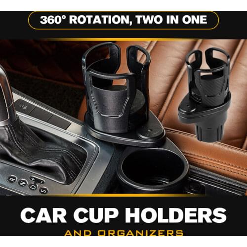 Drink Holder In Car All Purpose Car Cup Holder 2 IN 1 Multifunctional Vehicle-mounted Stand Water Cup Drink Bottle Organizer