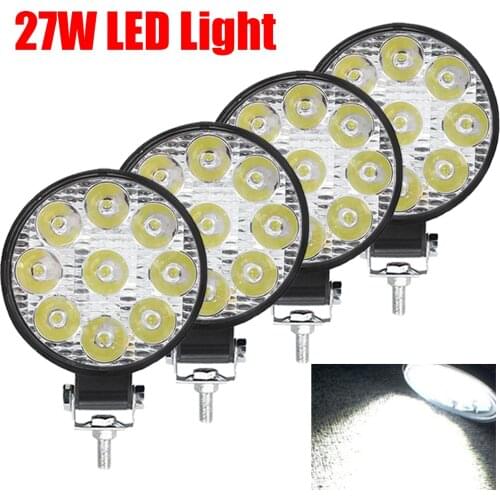 27W Car Work Light 30 Degree LED Spotlight Car Light Beam Offroad Work Lamp Fog Lighting For ATV SUV UTV Trucks Auto Driving Lig
