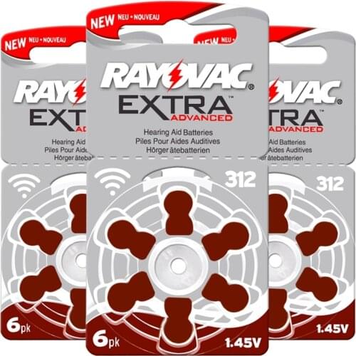 RAYOVAC EXTRA 60 PCS Zinc Air Performance Hearing Aid Batteries A312 312A ZA312 312 PR41 Hearing Aid Battery A312 Free Shipping