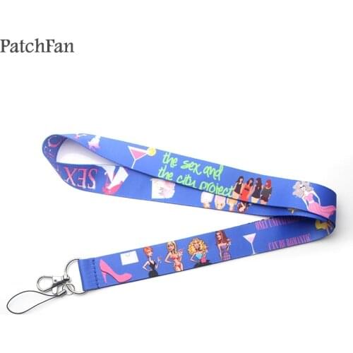 Patchfan Sex and the City feminist diy keyring keychain neck lanyard webbing ribbon neck strap badge phone holder necklace A1688