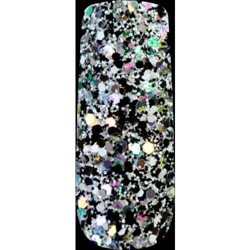 Colorful Silver Mixed Powder Hexagon Dust Mix Size Nail Art Glitter Powder Brilliant Acrylic Nail Art Embellishment 259