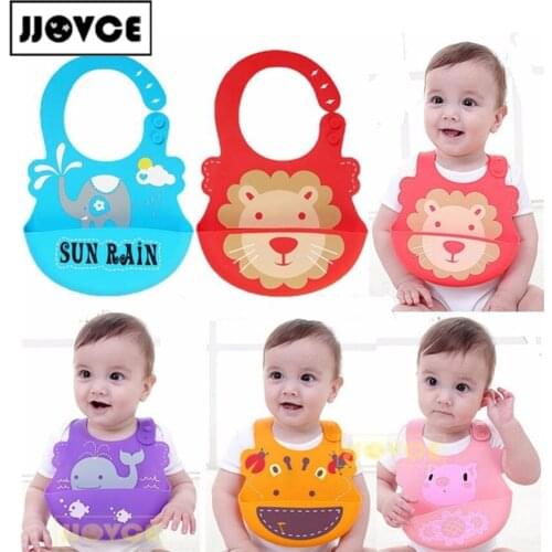 Baby bibs Waterproof silicone feeding Infant saliva towel newborn cartoon aprons Baby Food-grade silicone Bibs