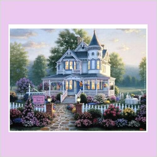 DIY 3D Diamond Painting Scenic Full Square Diamond Embroidery Cross Stitch Landscape Mountain Villa Needlework Craft Home Decor