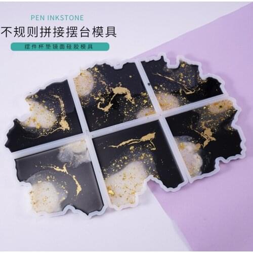 DIY Crystal Gutta Percha Mold Irregular Table Splicing Coaster A Variety Of Jewelry Ornaments Silicone Mold Molds