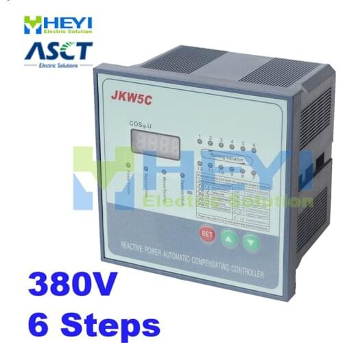 JKW5C Reactive power compensation controller for power factor capacitor 6steps 380v cos power