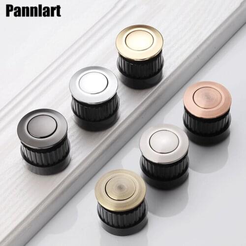 Pannlart 1 Pc Round Invisible Bounce Handle Tatami Concealed Handles Embedded Telescopic Bounce Knobs Cabinet Knobs and Pulls