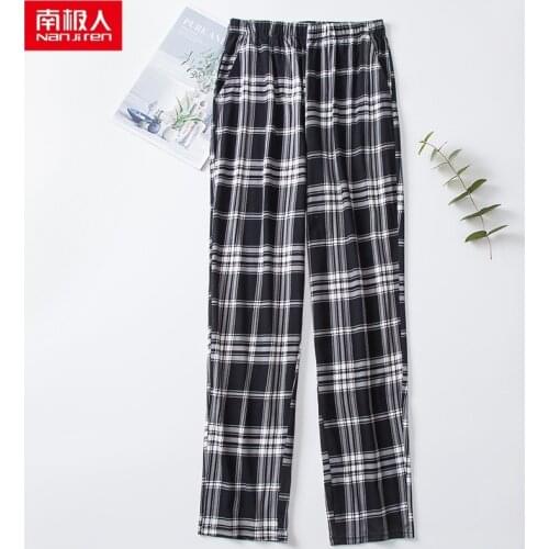 Nanjiren mens Pajama Sleepwear Pants mens Bottoms Casual Home Trousers Hot Sale Thin 100% Cotton Pajamas Pants