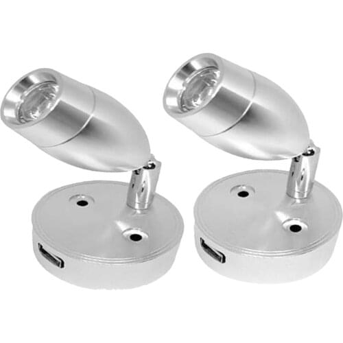 2pcs/set Motorhome Night Lamp Bedside Eye Protection Indoor LED Reading Light Home Dimmable Flexible 12V Wall Mounted RV Boat 3W