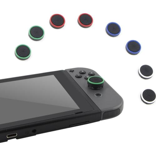 New Silicon Pimple Thumb Grip Analog Stick Cover Caps Anti-slip Dual Color for NS Nintend Switch Black and white