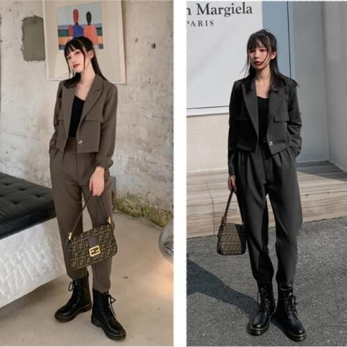 2021 New Woman Suits Lady Suit Office Wear Short Pant Suits For Women Notched Jacket Temperament Design Black Clothes 2 Piece