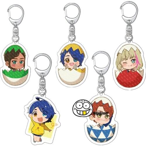 New Anime WONDER EGG PRIORITY Keychain Cartoon Character Ohto Ai Rika Neiru Momoe Sawaki Acrylic Pendent Key Ring Gift