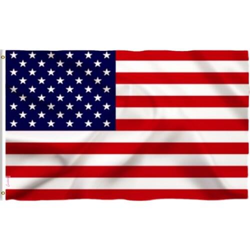 Wholesale 3x5 Foot American US Vivid Color and UV Fade Resistant Canvas Header Double Stitched USA Flags with Brass Grommets