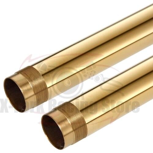 Front Fork Pipes Gold Inner Fork Tubes Pair for KAWASAKI ZX-7RR 1996-2000 ZX-7R 1991-2003 43x500mm 44013-1425-KF 44013-1424-KF