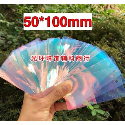 Sewing supplies Sequins golden luster White 5 * 10 cm rectangular double hole sequins Sequin materials for wedding site layout