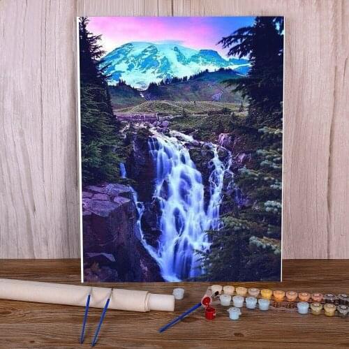 Nature Landscape DIY Painting By Numbers Set Oil Paints 40*50 Canvas Pictures Decorative Paintings For Handicraft