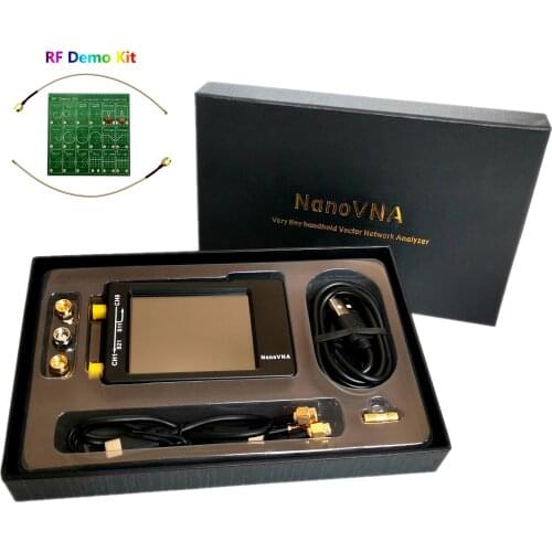 RF Demo Kit RF Test board + NanoVNA-H 50K~1.5GHz VNA HF VHF UHF UV Vector Network Antenna Analyzer +Battery +LCD + Case