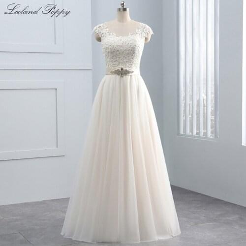 Real Photos Vestido de Noiva A-line Tulle Wedding Dresses 2020 Sleeveless Lace Appliques Floor Length Bridal Gowns with Sashes