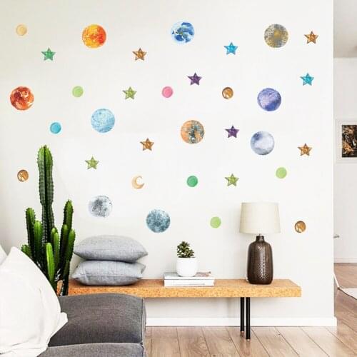 Solar system eight planets luminous wall stickers PVC waterproof planetary fluorescent stickers Childrens bedroom decoration