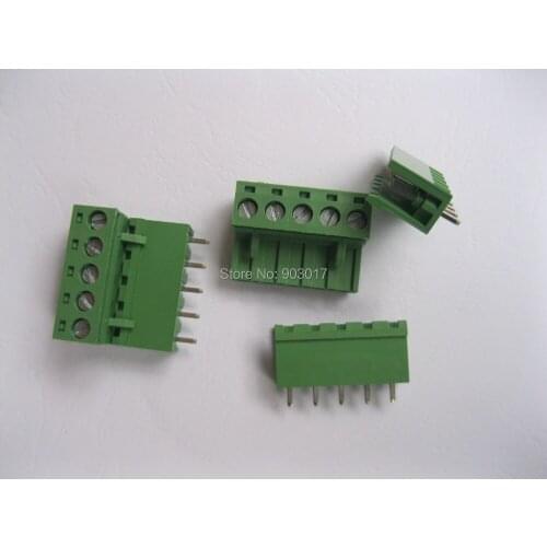 Type Green 5 way/pin 5.08mm Screw Terminal Block Connector 50 Pcs Per Lot HOT Sale